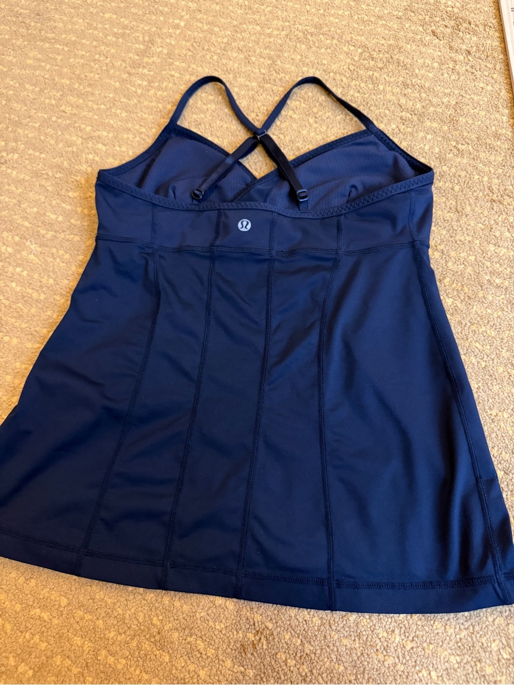 lululemon athletica Black Athletic Tank with Reflective Logo